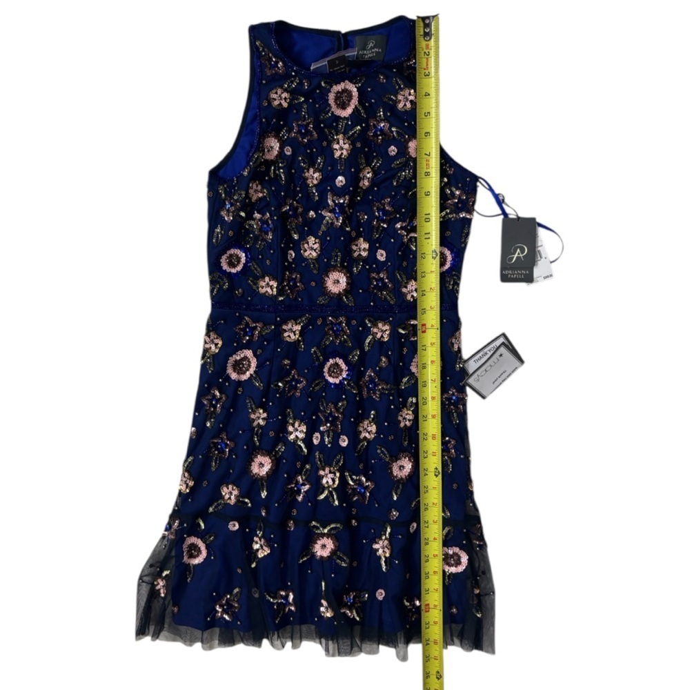 NWT ADRIANNA PAPELL Womens Floral Beaded Short Dress - Picture 15 of 16